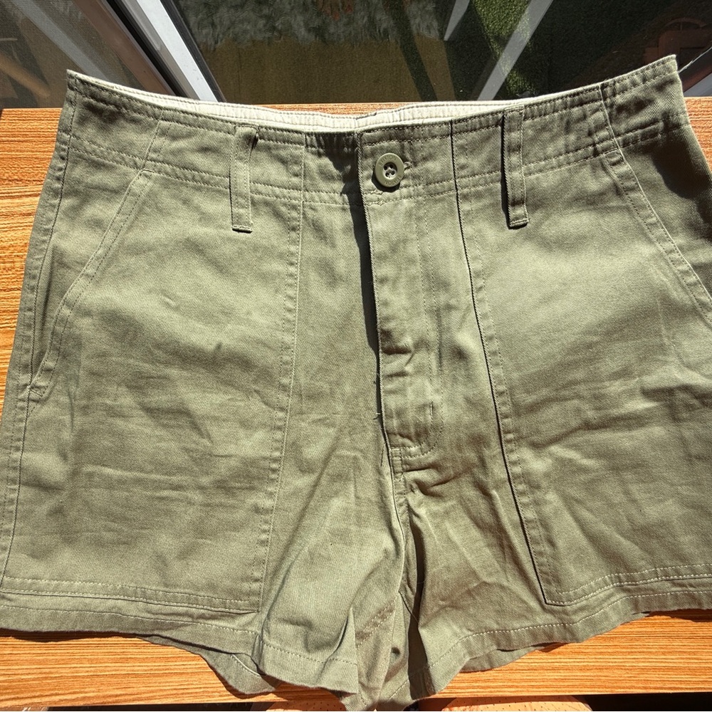 Brixton Olive and Cream Shorts